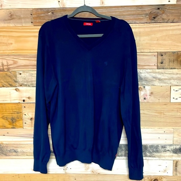 IZOD size LT navy v-neck sweater - Picture 1 of 7
